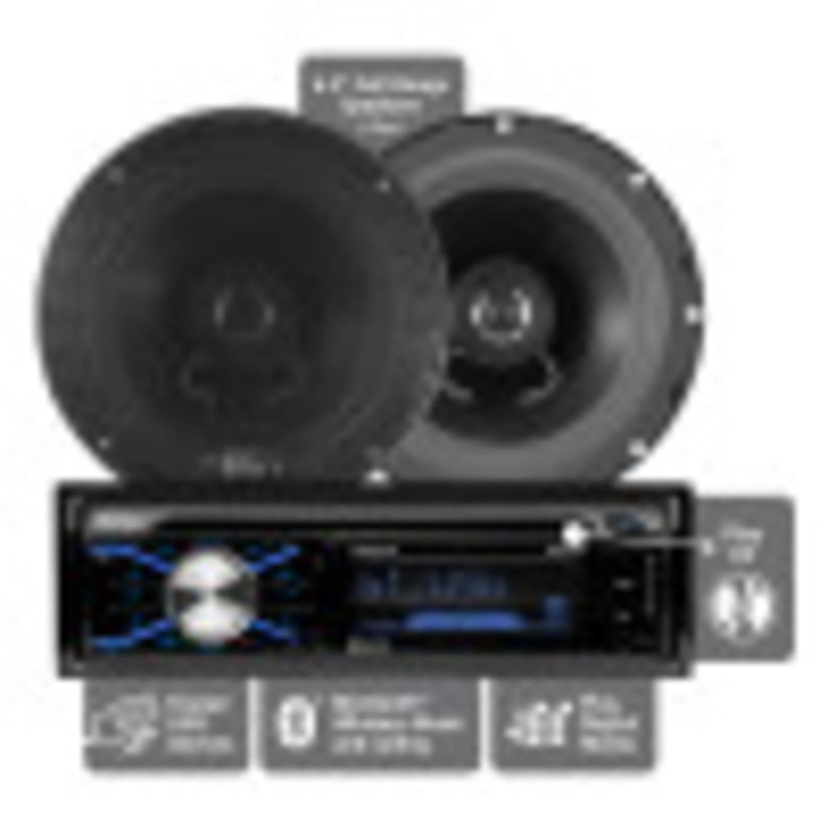 Single Din Car Stereo and Speakers S666