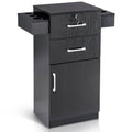 Locking Beauty Salon Storage Cart with Drawer Black Q4651