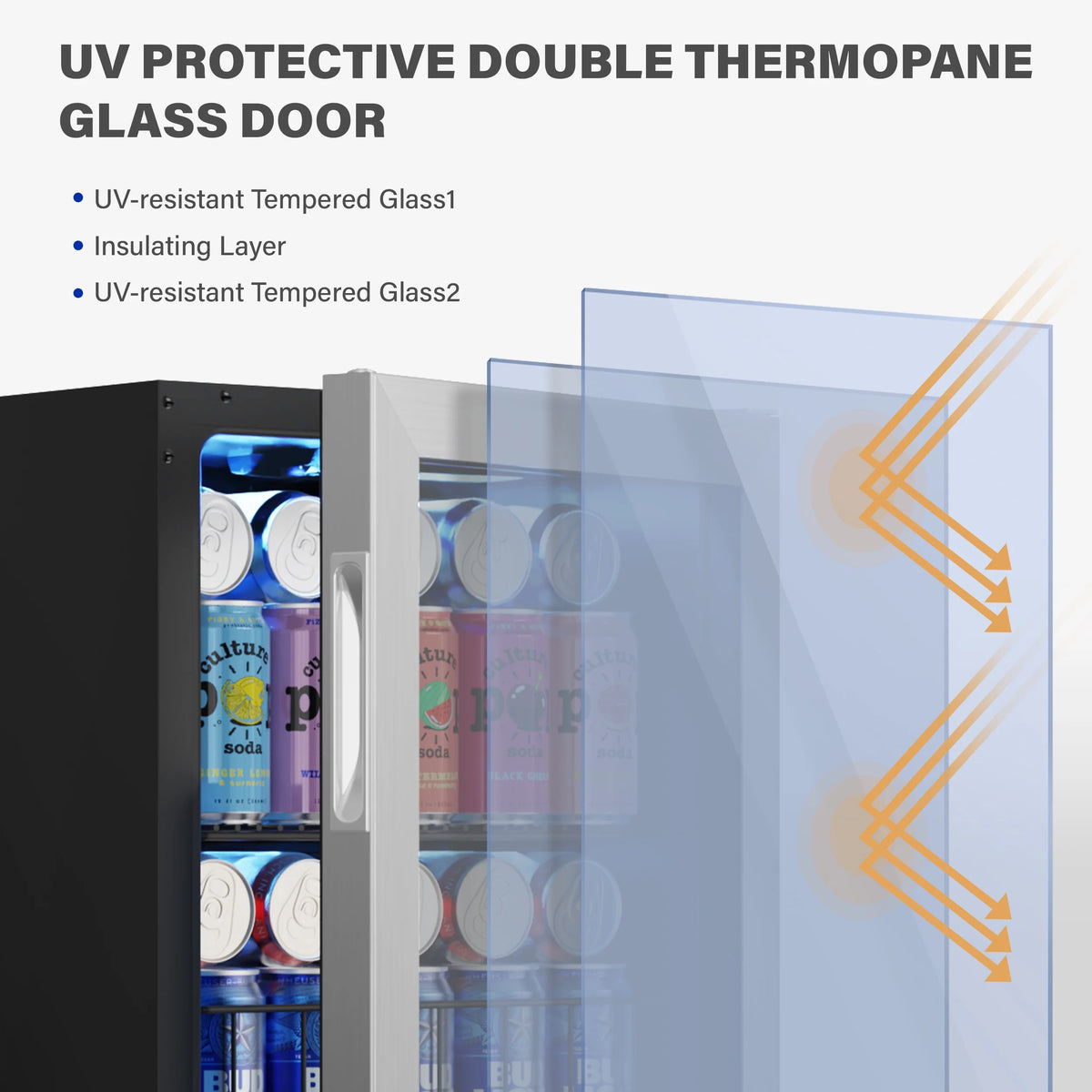 62-65 Can Glass Door Beverage Refrigerator M286