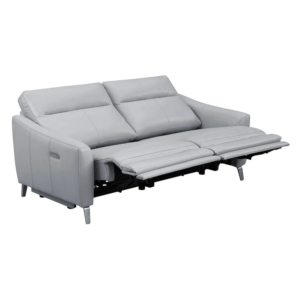 Gray Faux Leather Power Sofa T18910
