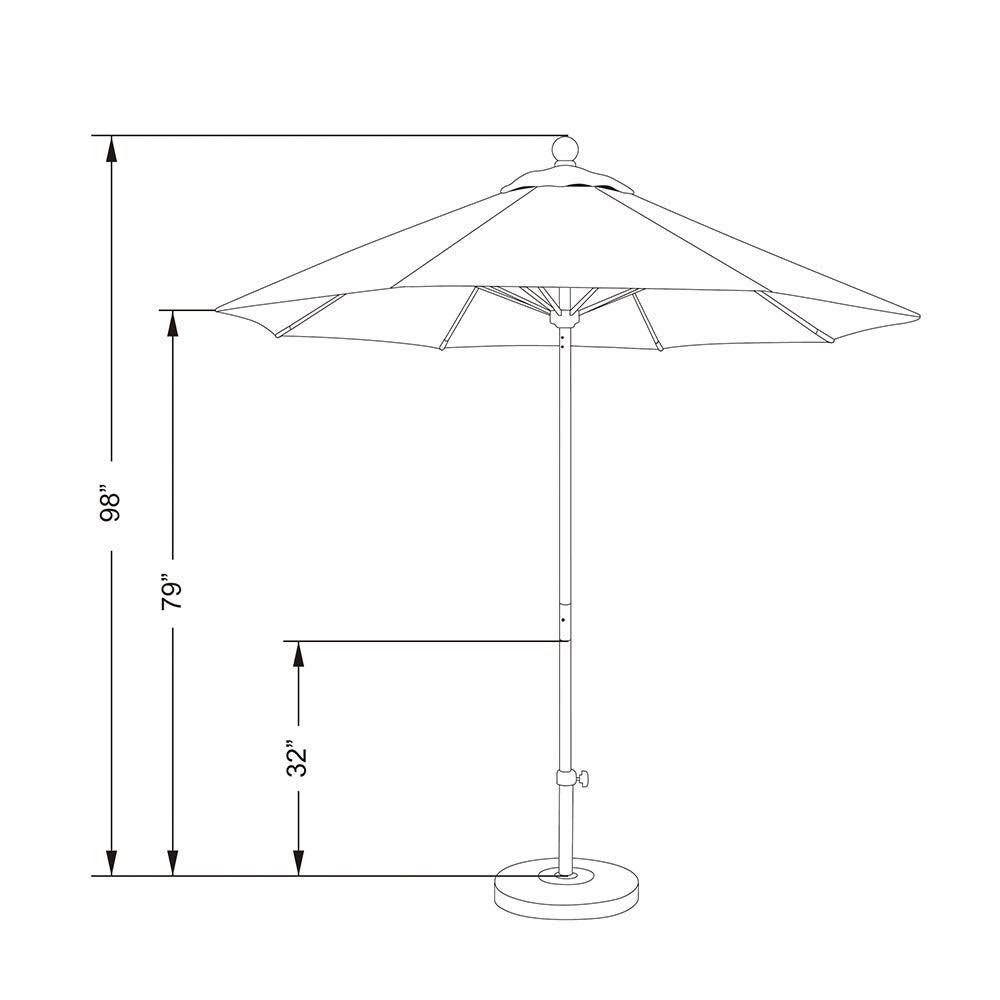 7.5& Fiberglass Market Umbrella White Bronze Olefin S17746