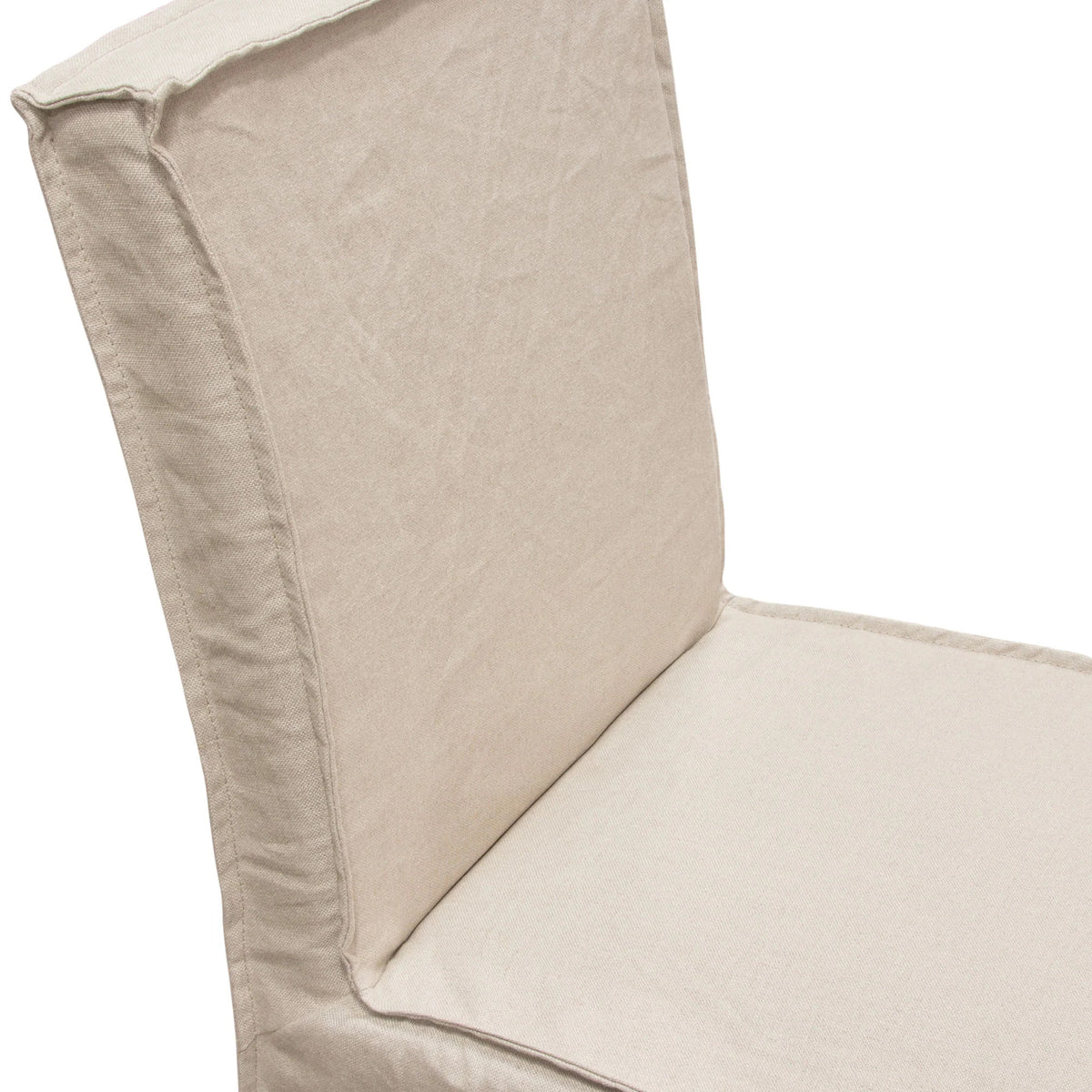 Sand Linen Dining Chairs with Wood Legs, Pack of 2 H99422