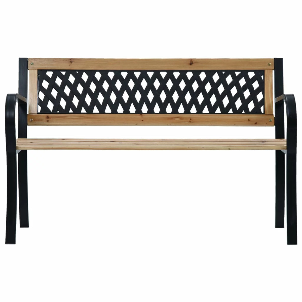 Wood and Plastic Garden Bench with Steel Frame L978