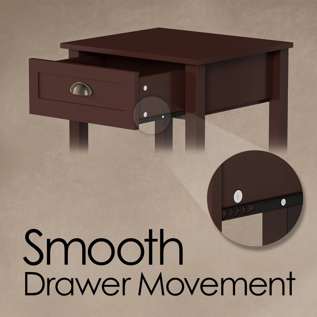 Wooden End Table with Storage Drawer and Shelf C236405