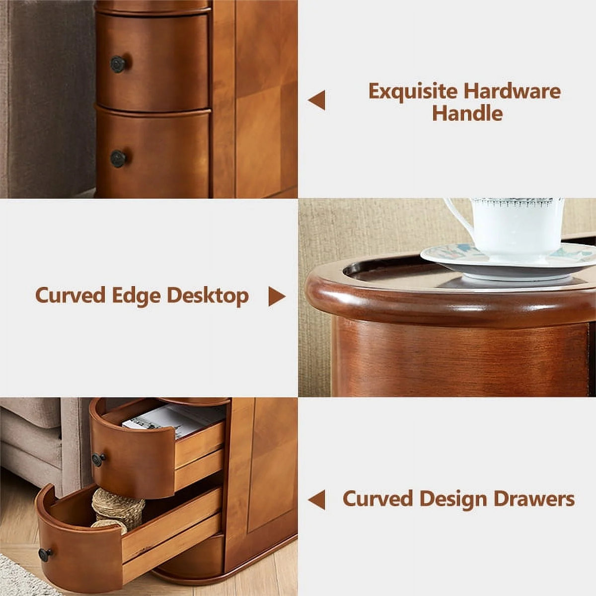 Brown 2-Drawer Wood End Table D36278
