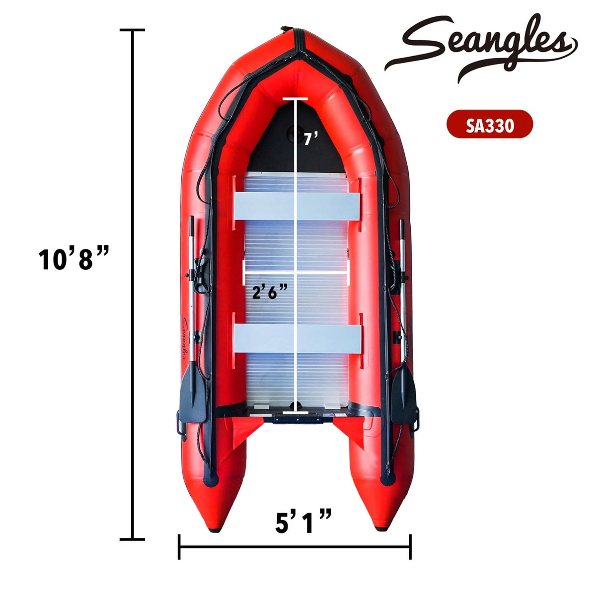 Inflatable Boat 4 Person Aluminum Floor Heavy Duty Saltwater Fishing Boat Z428