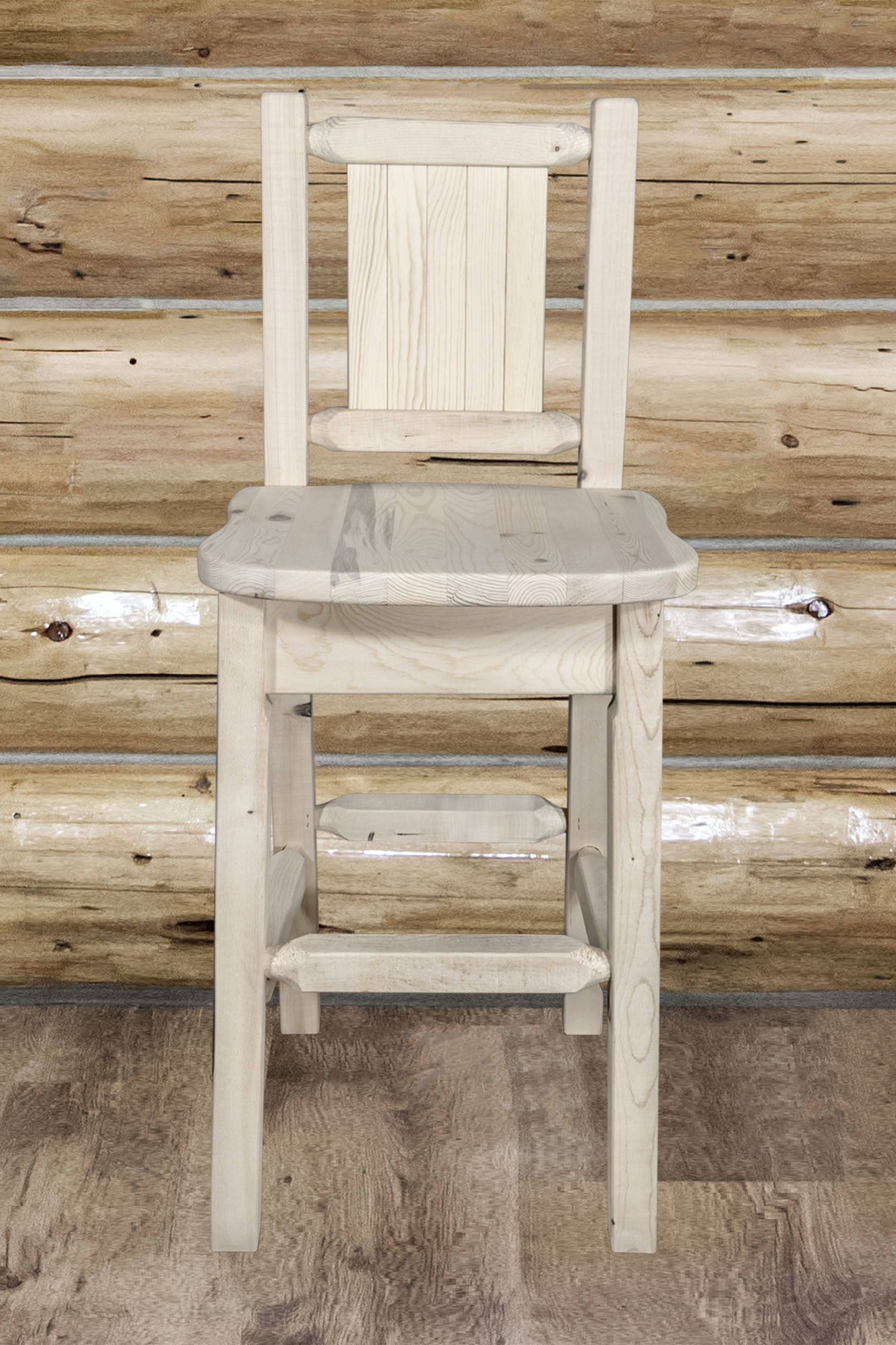 Counter Height Back Barstool with Bear Design Y851102