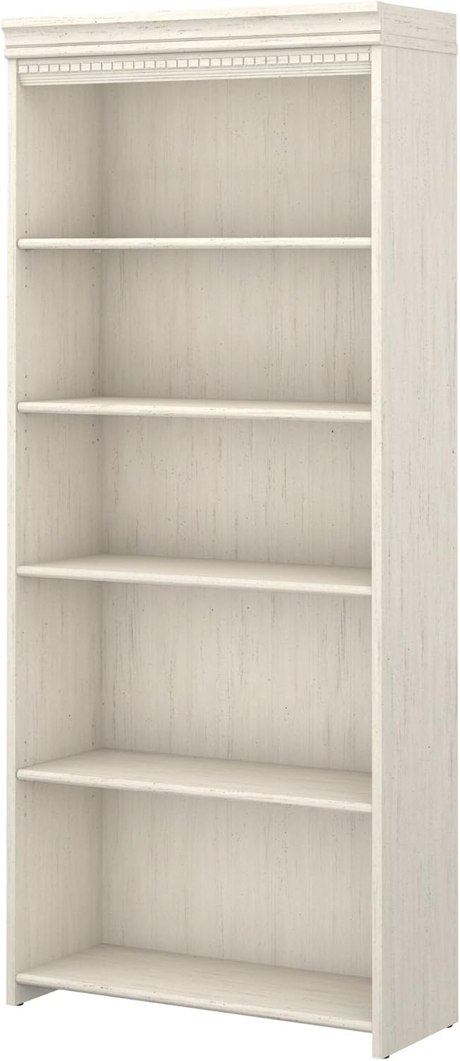 Antique White 5 Shelf Bookcase V6502