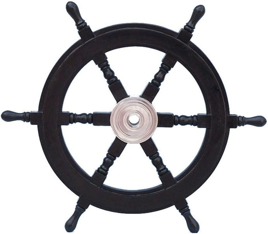 Decorative Wood and Brass Ship Wheel 24 Pack of 2 H851