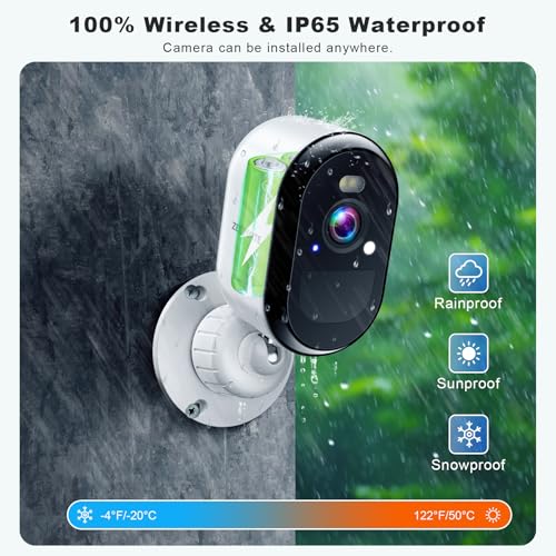 2 Cameras Wireless Outdoor Security Cameras with Spotlight Q36485