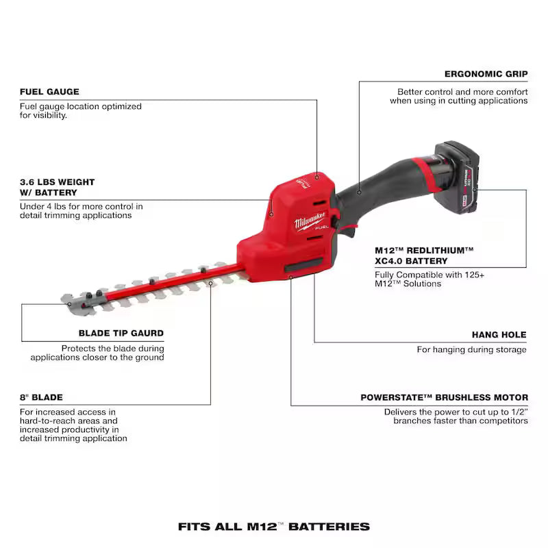 12V Lithium-Ion Brushless Cordless Pruning Saw with Hedge Trimmer Kit V327