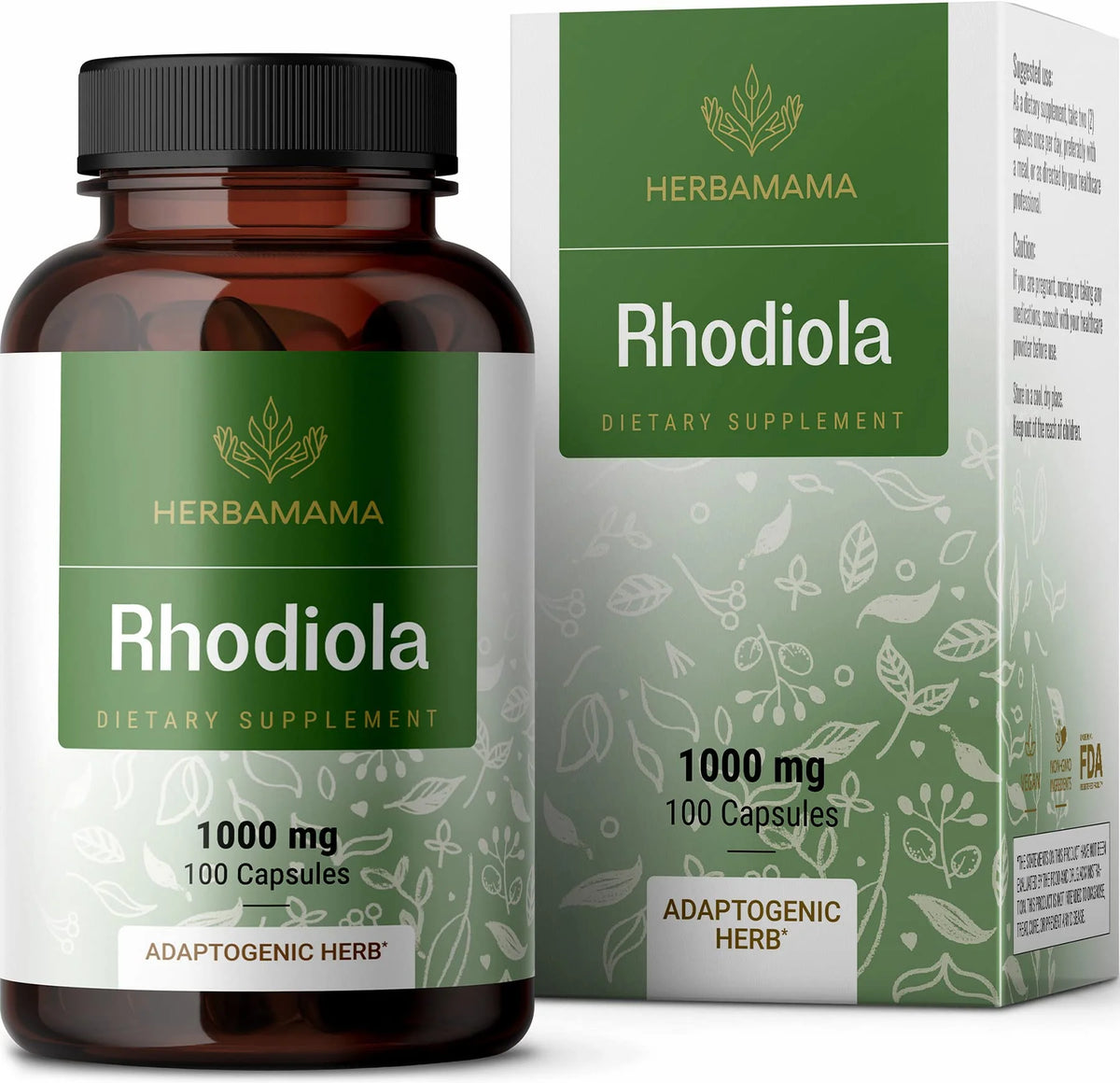 Organic Rhodiola Rosea 1000mg 100 Caps O630940
