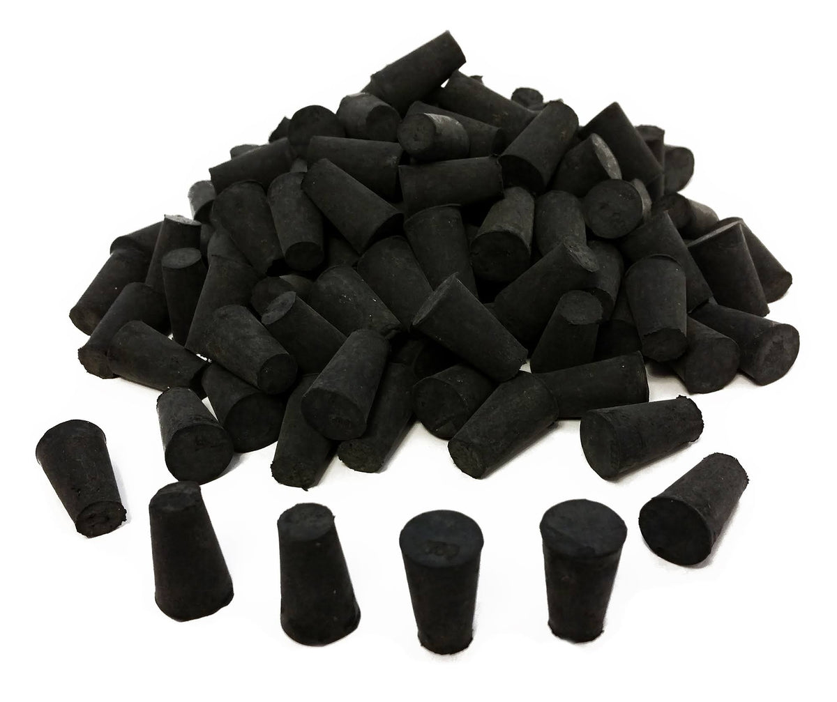 Rubber Stoppers, Size 000, Solid, 10-Pound Case U3010