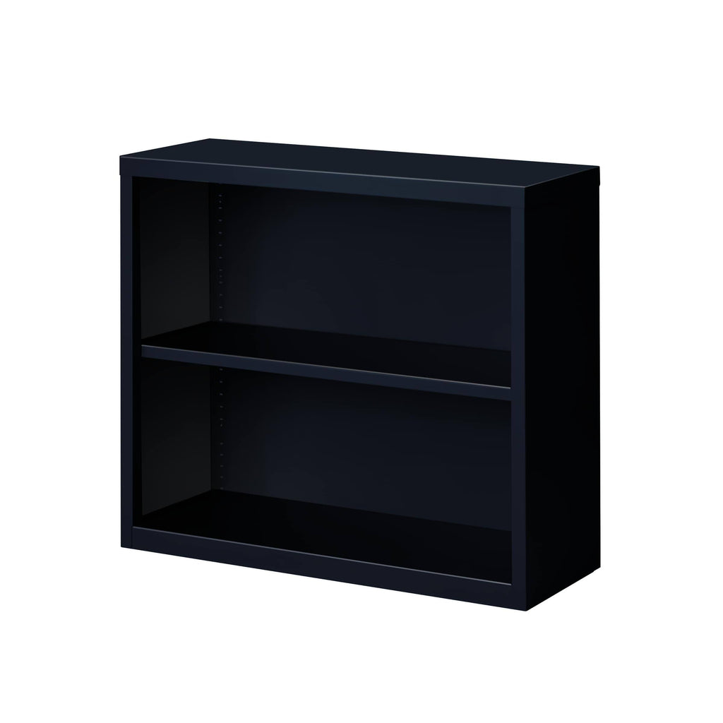 Black 2-Shelf Metal Bookcase S87257