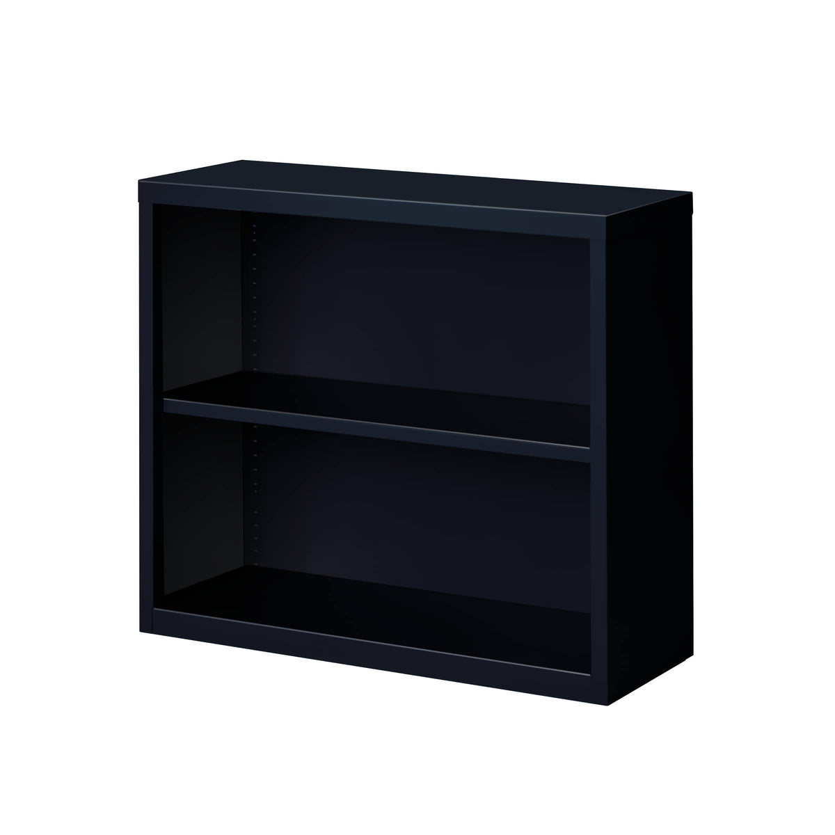 Black 2-Shelf Metal Bookcase S87257