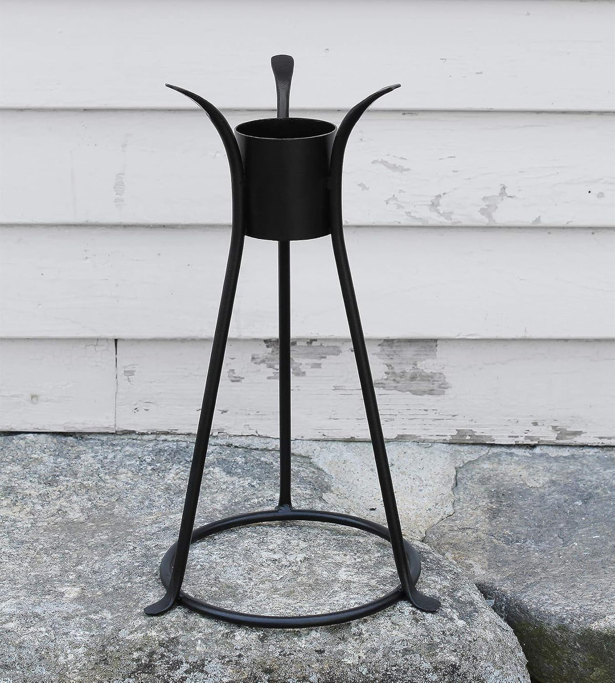 10" Blue Outdoor Glass Gazing Globe with Black Iron Stand Q648364