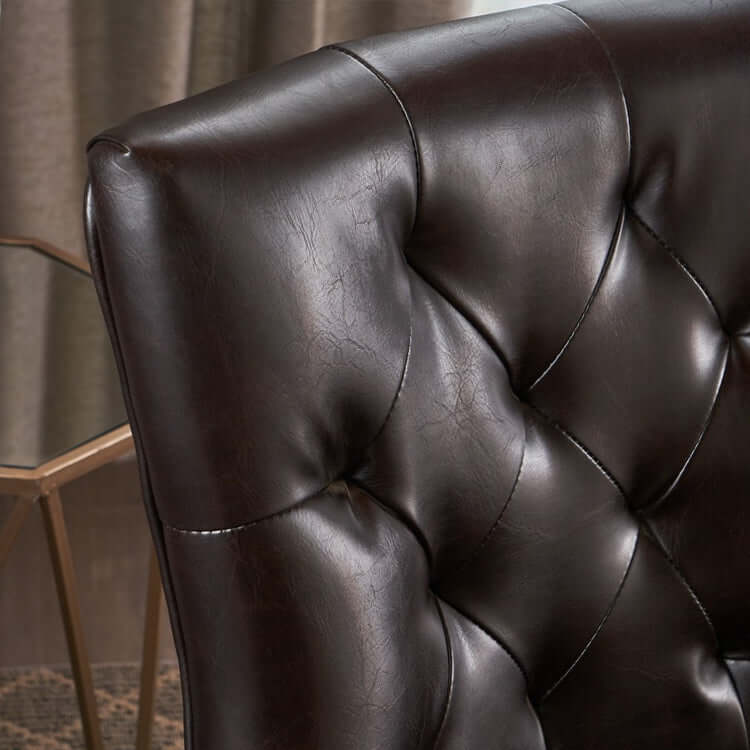Tufted Leather Dining Room Chairs Y381309