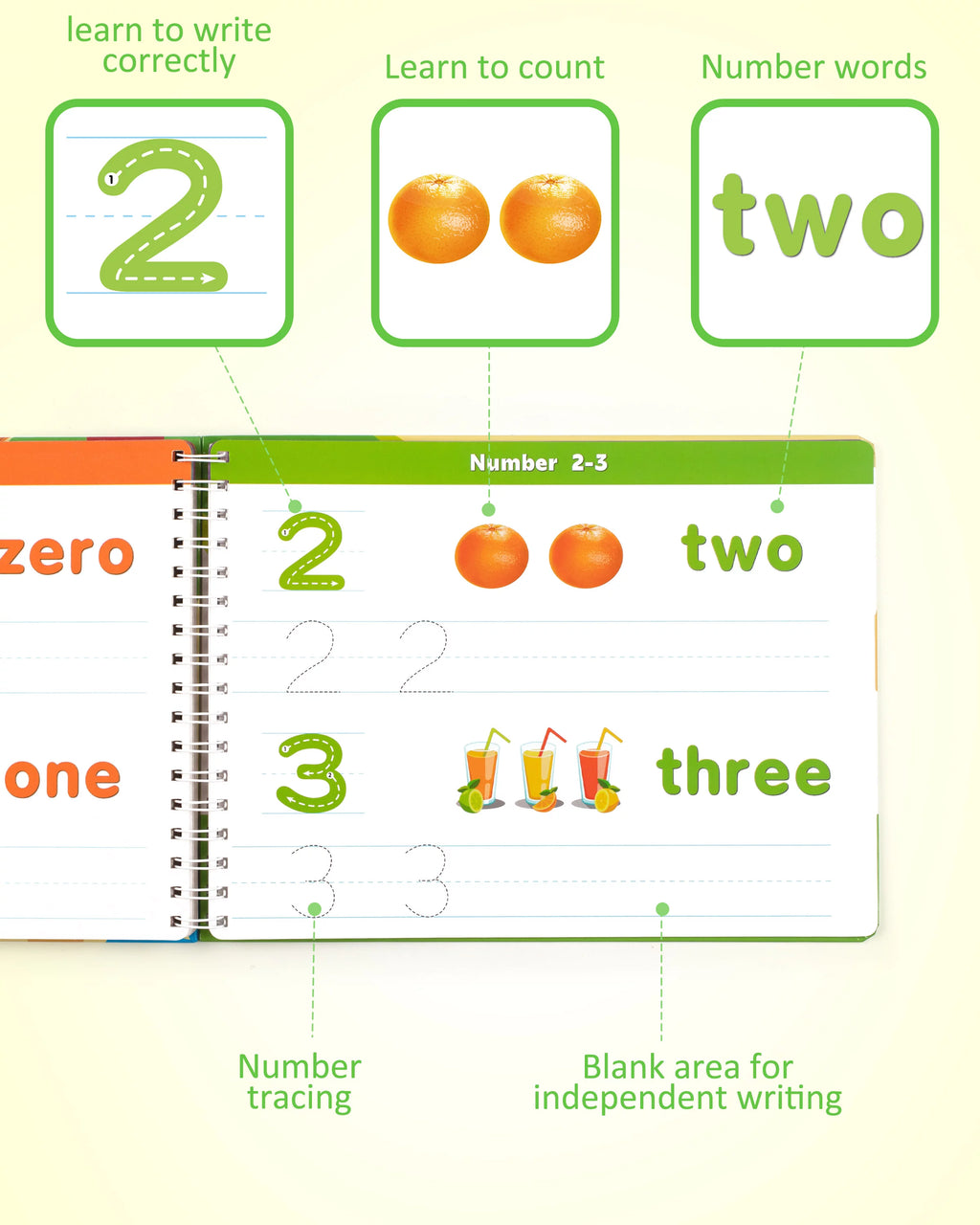 Learn to Write Workbook Numbers Letters Practicing Book ABC Alphabet Sight Words Handwriting Educational Toy U514