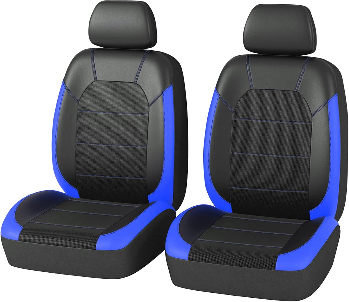 Leather and 3D Air Mesh Car Seat Covers, 11PC, Black J959