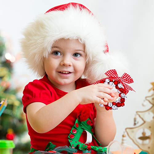 14 Sets Wreath Tree Ornaments Craft Kit with Ribbons, Bows and Bells B9588