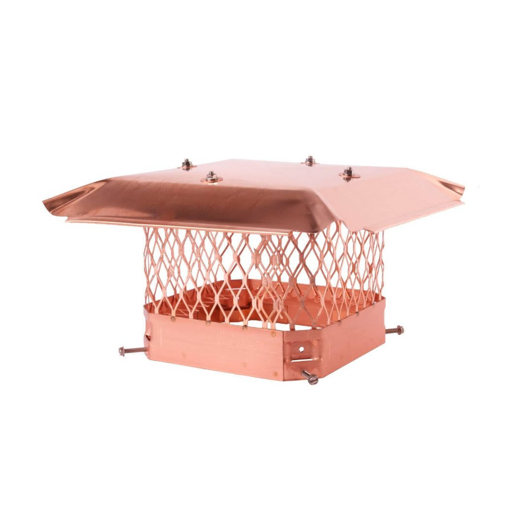 9 x 9 Single Flue Copper Chimney Cap C8505