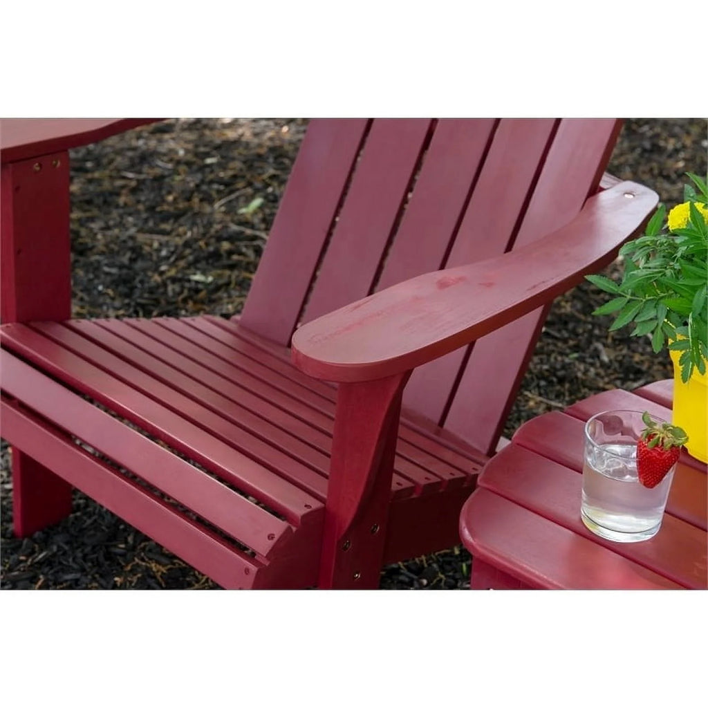 Red Wood Outdoor Chair with Arm Rests X103103