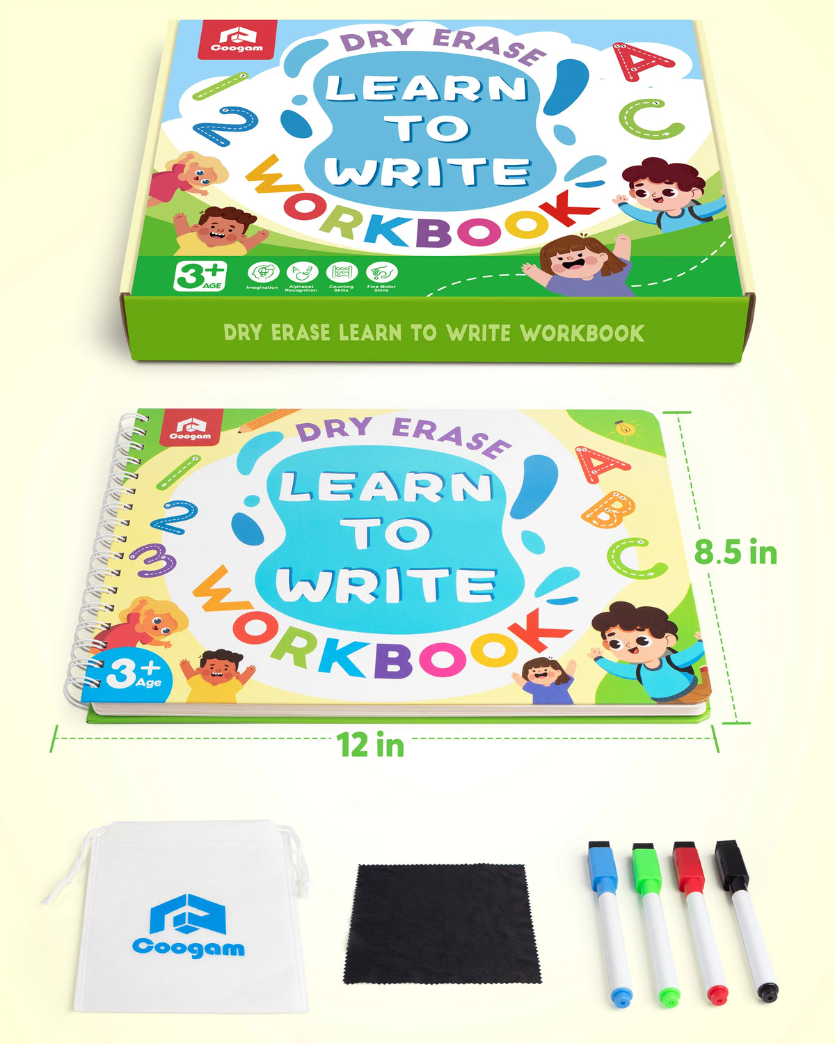 Learn to Write Workbook Numbers Letters Practicing Book ABC Alphabet Sight Words Handwriting Educational Toy U514