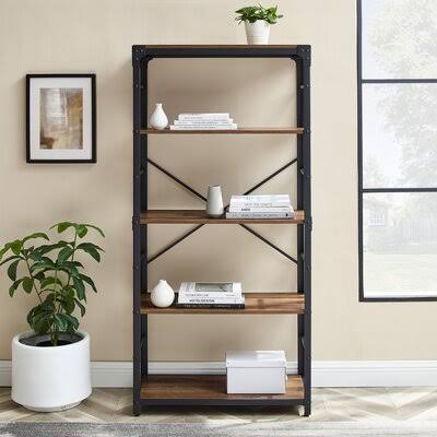 Rustic Oak Etagere Bookcase C67758