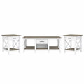 White and Gray Engineered Wood Coffee Table with End Tables N53214