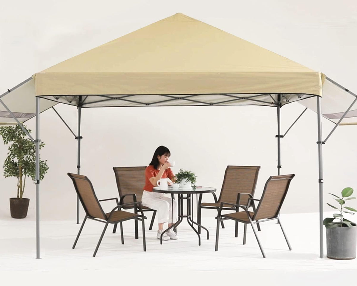 10x10 Pop-up Canopy Tent with Double Awnings Dark Gray C7085