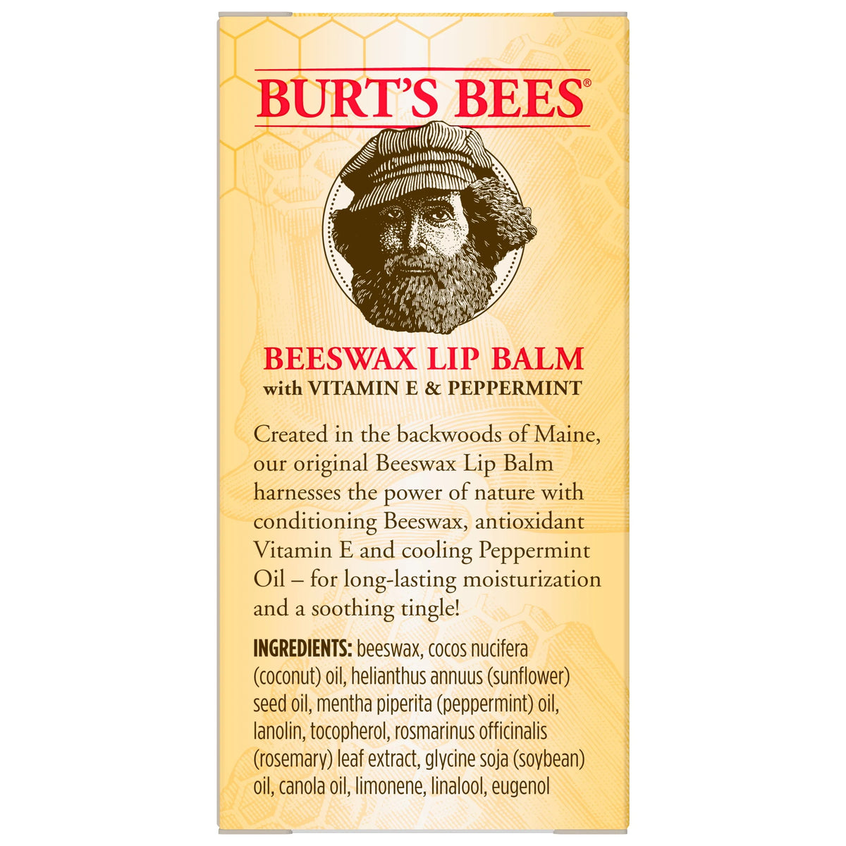 Moisturizing Lip Balm with Beeswax, Vitamin E & Peppermint Oil, 3 Count B543647