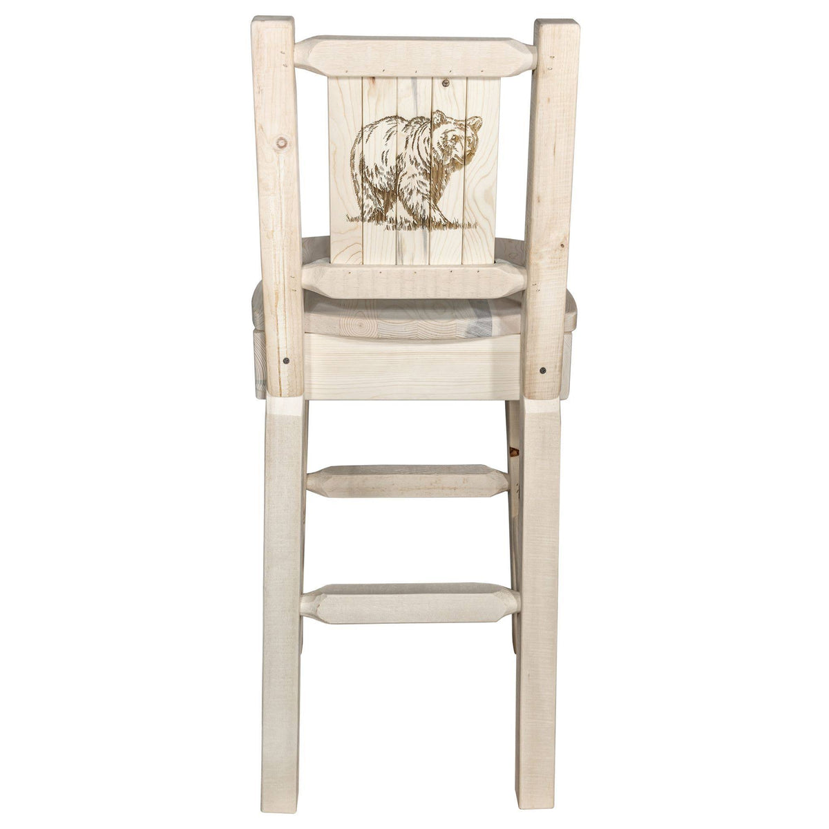 Counter Height Back Barstool with Bear Design Y851102