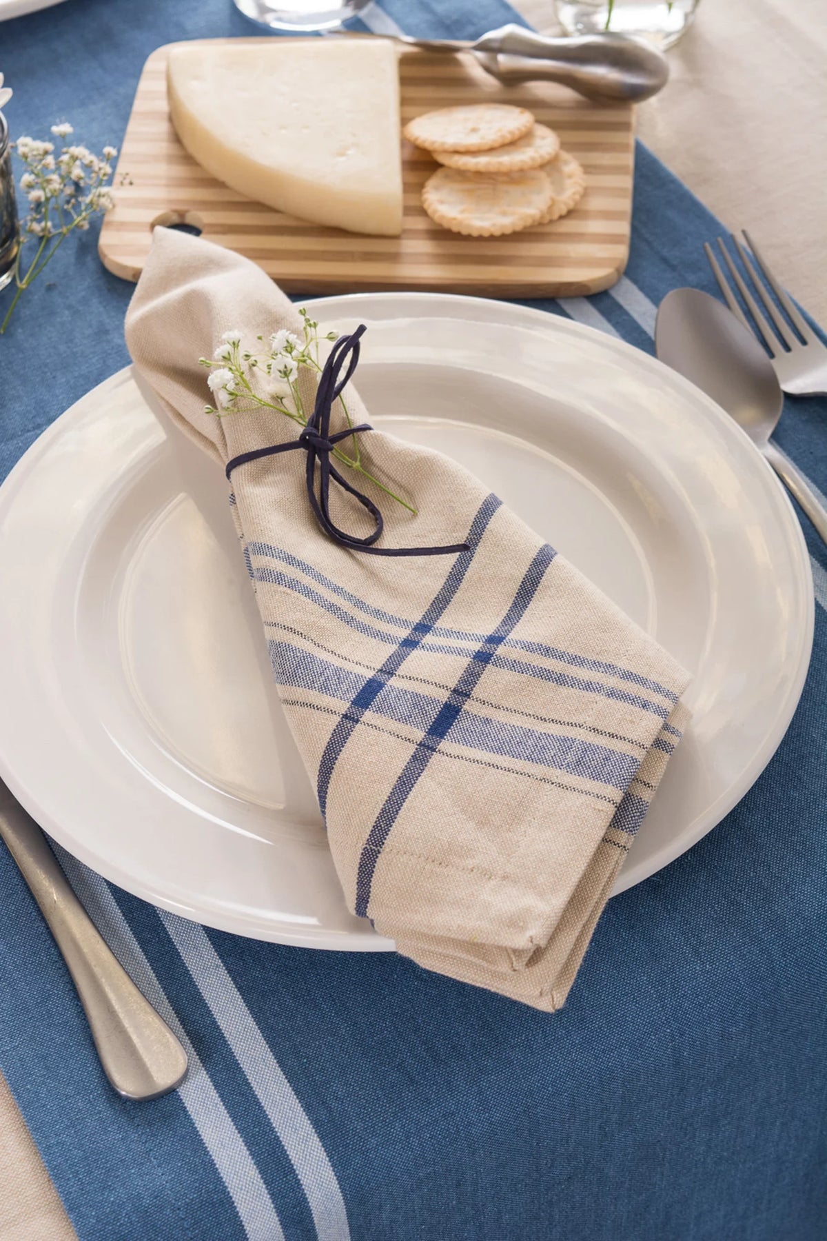 Set of 6 Blue Striped Napkins K1093