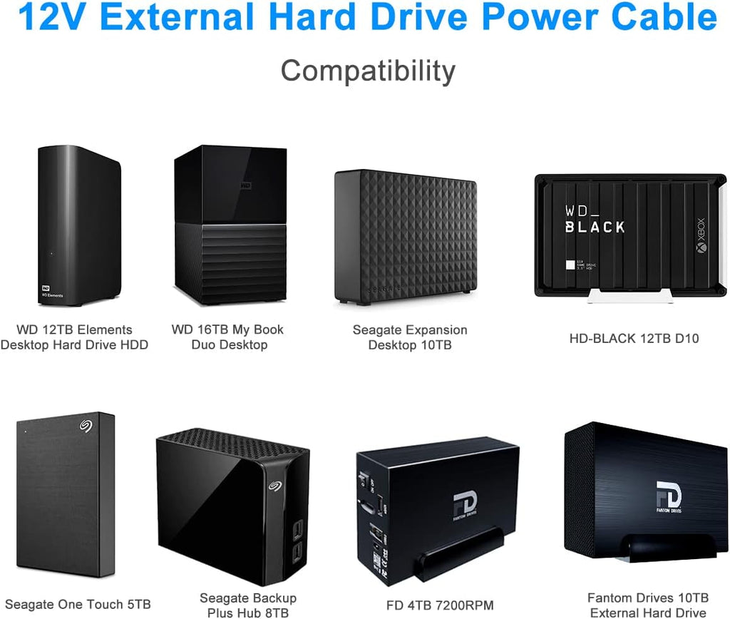 12V External Hard Drive Power Cable C3650
