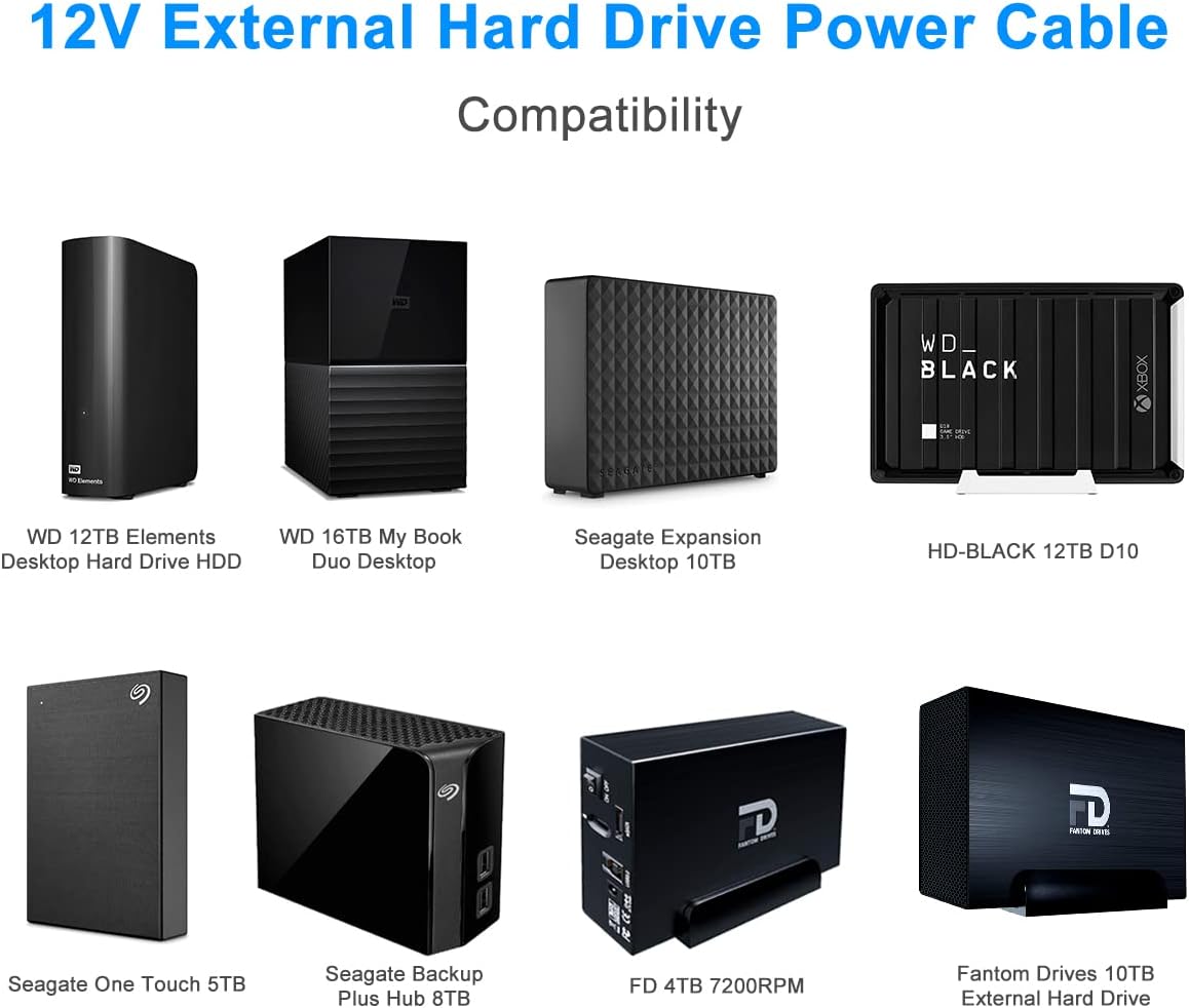 12V External Hard Drive Power Cable C3650