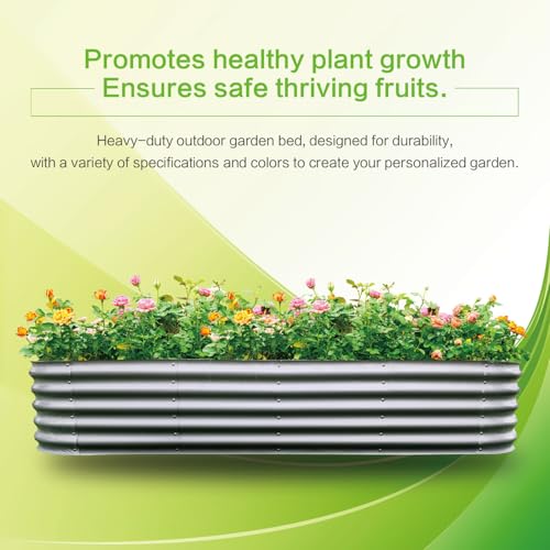 Galvanized Raised Garden Bed Dark Grey Z5423