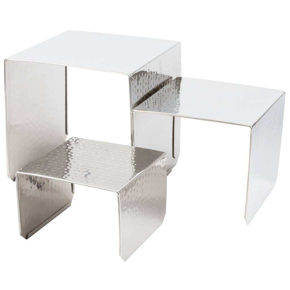3-Piece Hammered Stainless Steel Riser Set X941