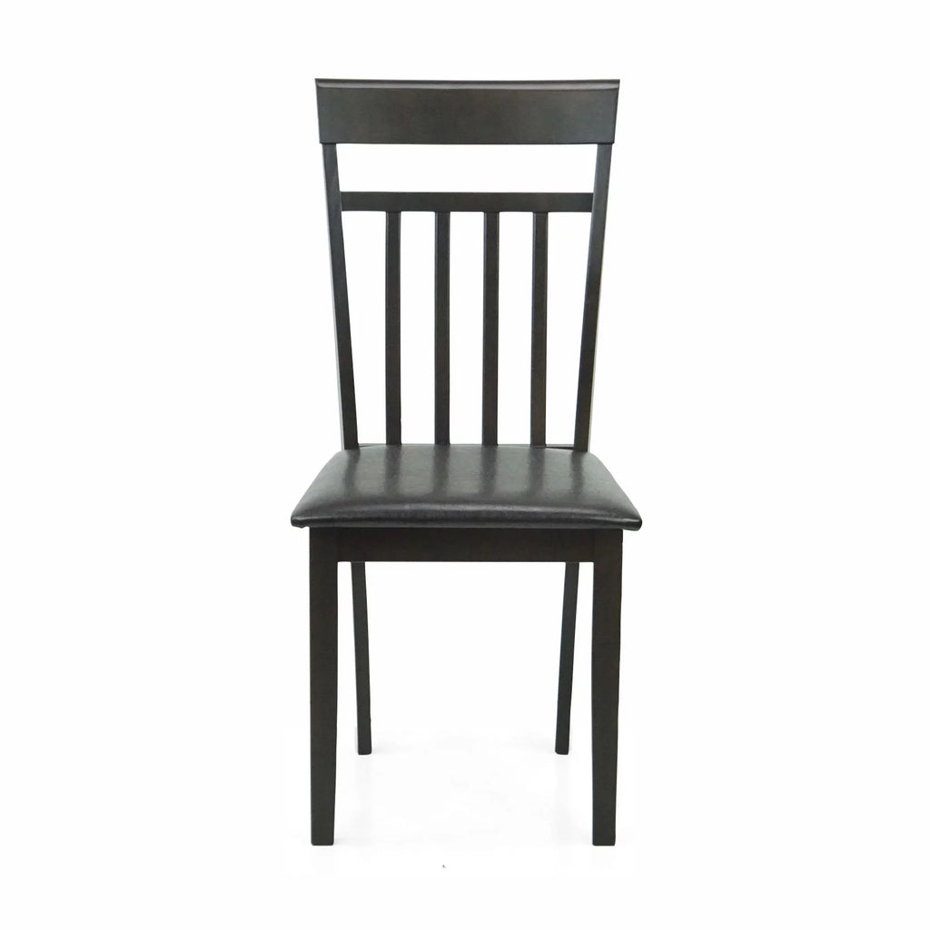 Set of 5 pc Solid Wooden Table and Chairs Espresso Black Finish R164