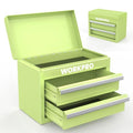 Mini Metal Tool Box with 2 Drawers and Top Storage, Cold Rolled Steel Toolbox N48688
