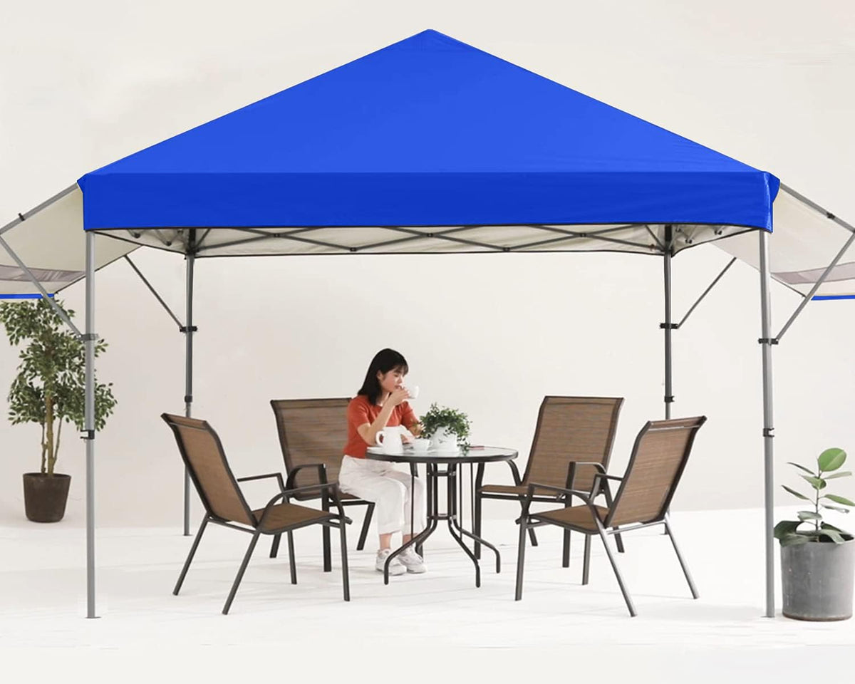 10x10 Pop-up Canopy Tent with Double Awnings Dark Gray C7085