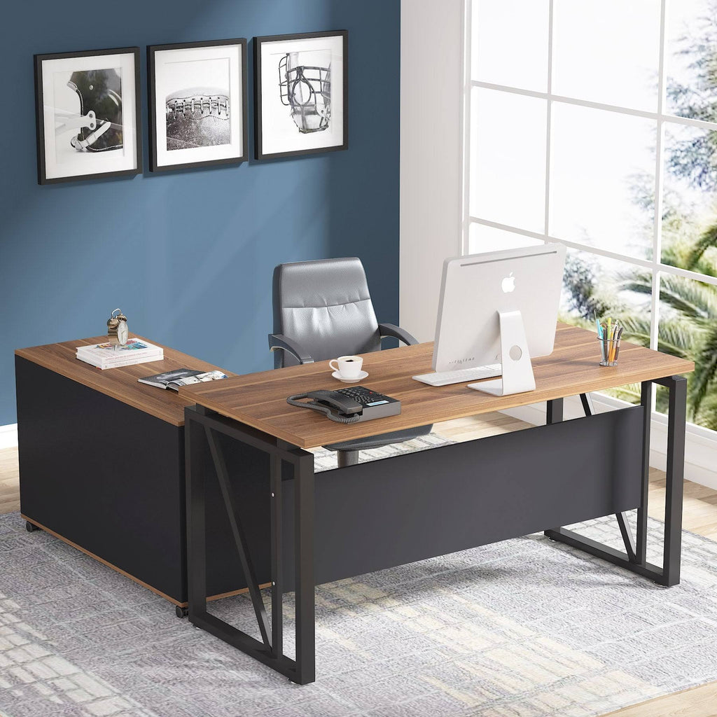 Brown 2 Drawer Letter Size Mobile File Cabinet E743