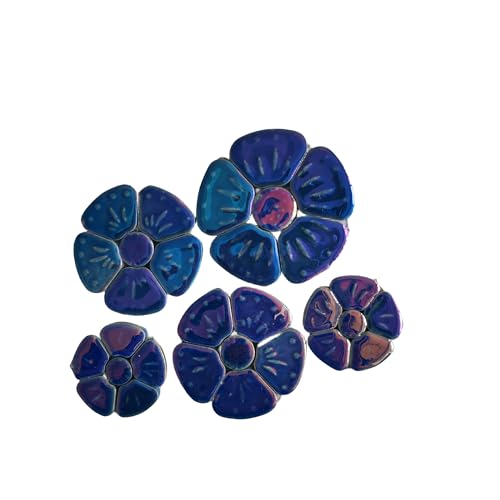 1.1 LB White Iridescent Flower Ceramic Mosaic Tiles I1434