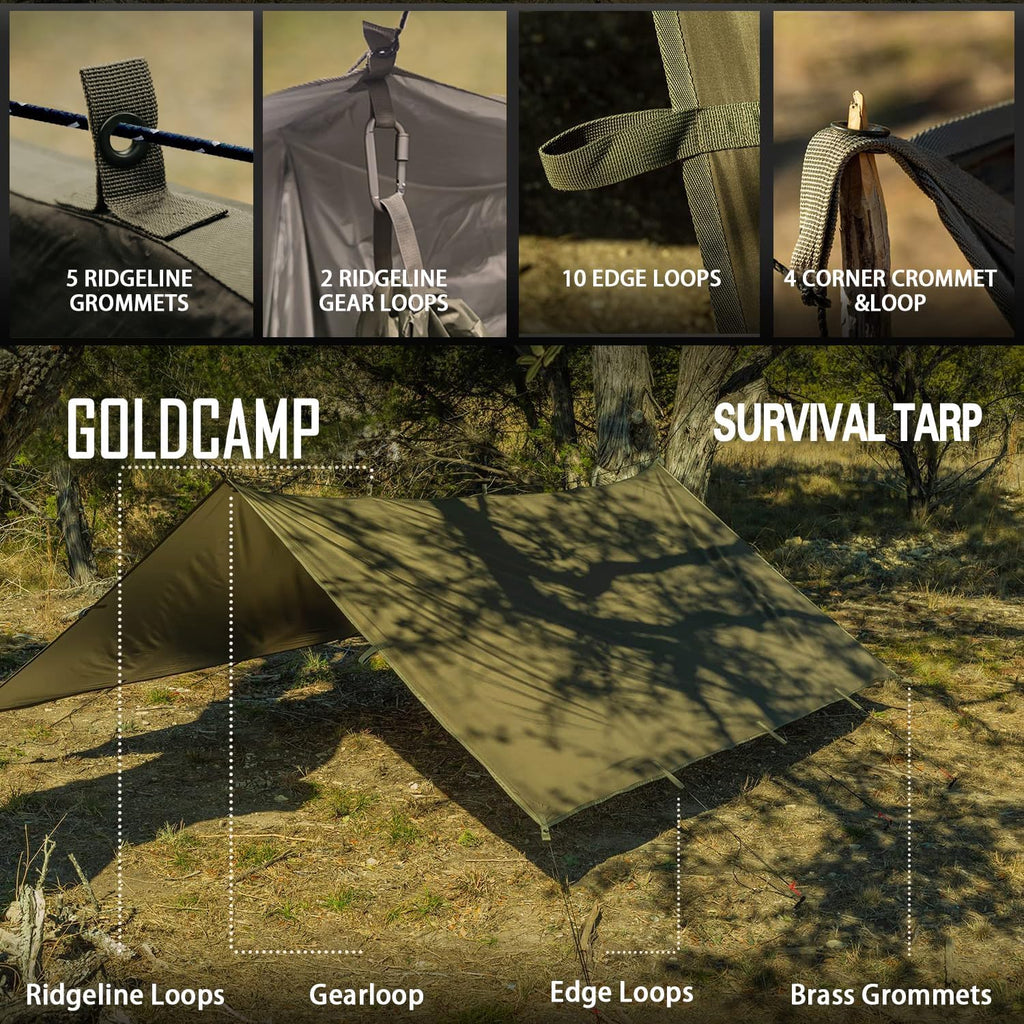 70D Nylon 10''X10'' Waterproof Camping Tarp A6964