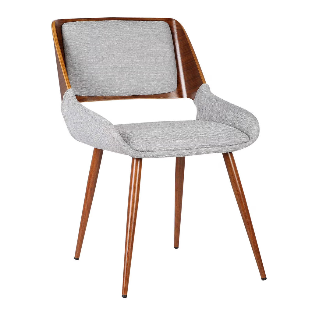 Gray Fabric Dining Chair with Walnut Wood Y921