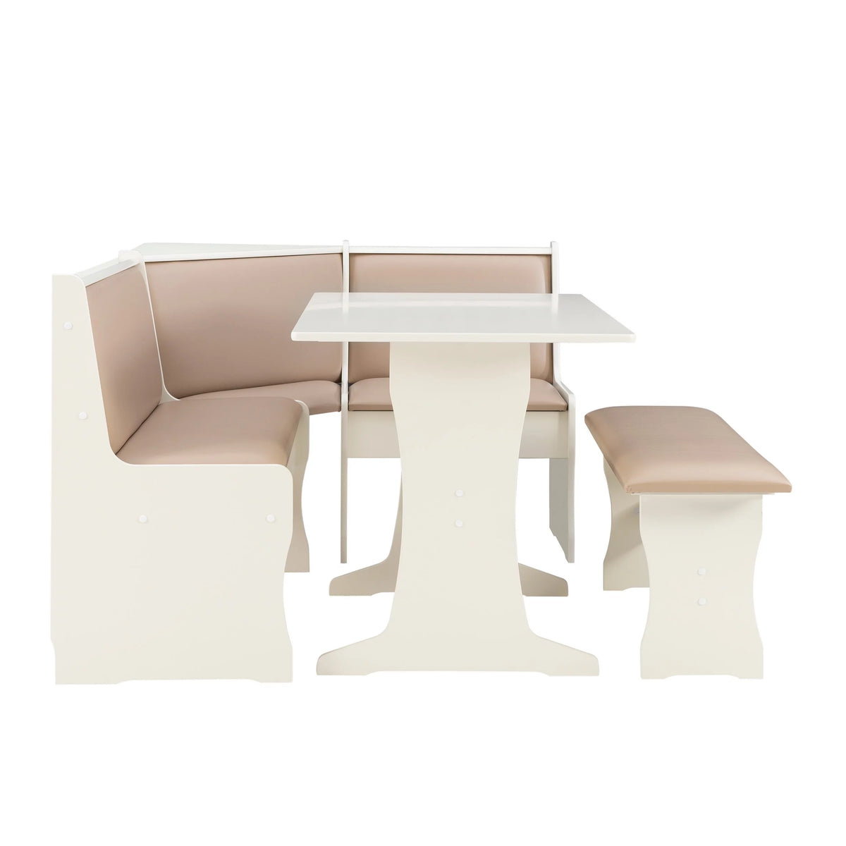 Tan Dining Table and Bench Set with Storage H53872