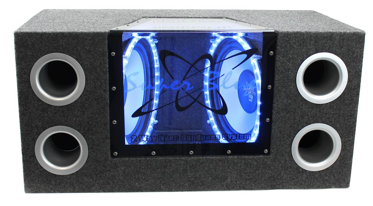 10" Box Subwoofers (2 Pack) with Amplifier and Wire Kit Q369