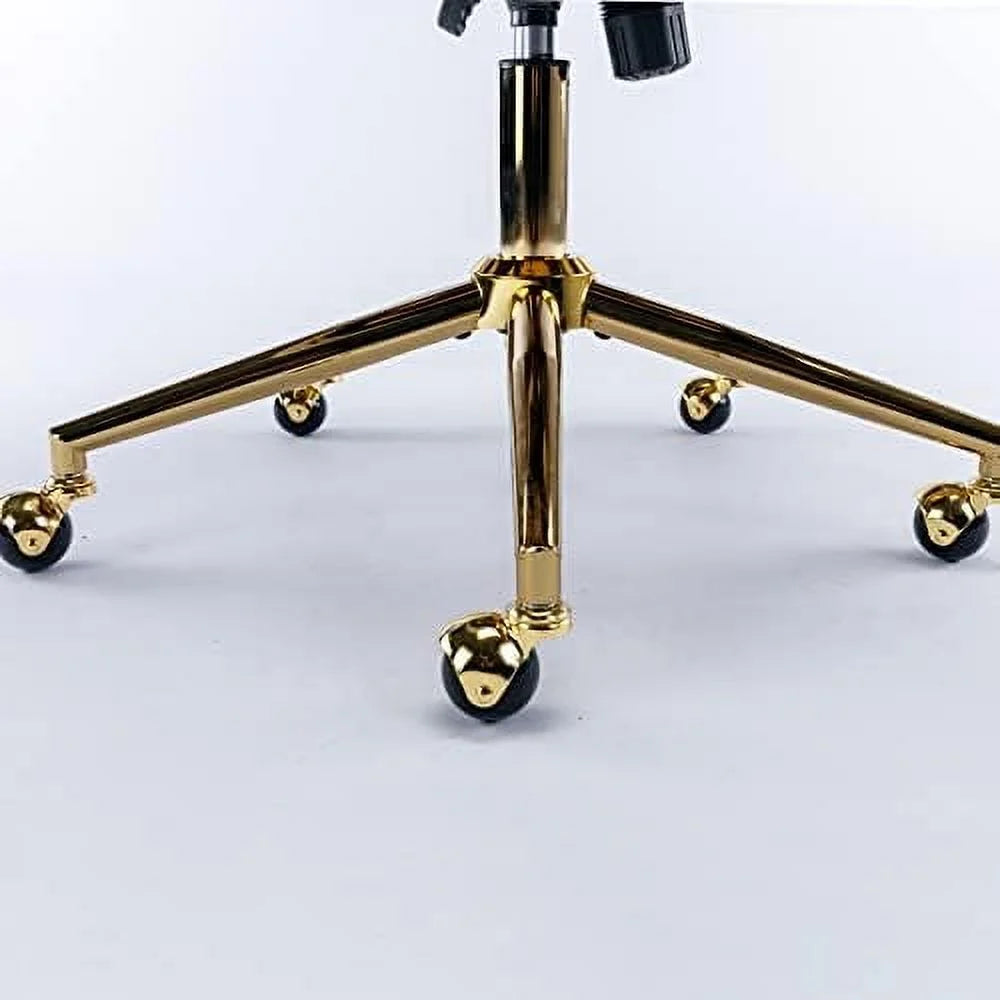 Beige Armless Adjustable Swivel Chair with Wheels A954