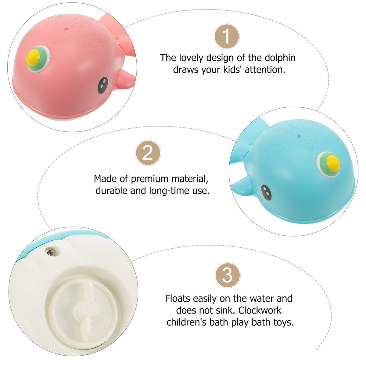 2 Pcs Wind-up Bathtub Toys T921
