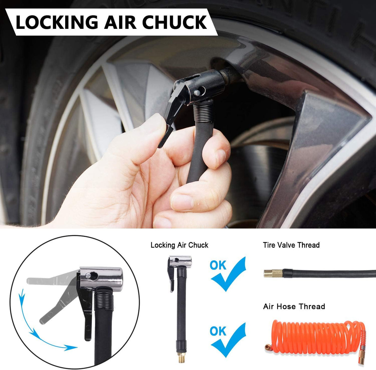 Portable Double Cylinder 12V 150 PSI Tire Inflator C78473