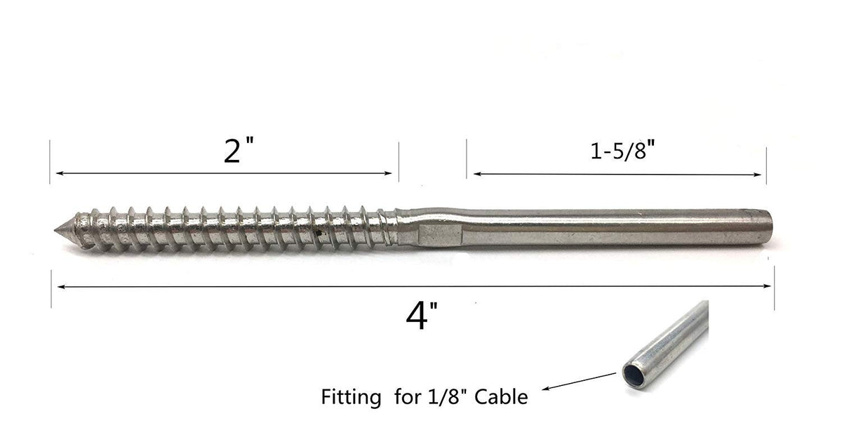 1/8 Cable Railing Hardware Stainless Steel 316 Pack of 2 I51680